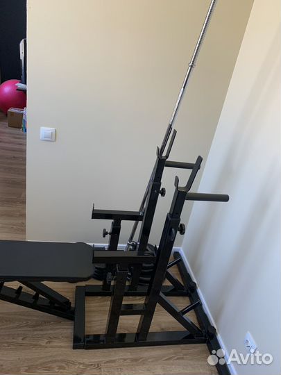 Штанга, гантели, скамья, стойки, блины