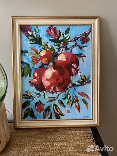 Картина масло гранат в раме