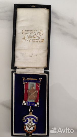 Масонская медаль основателя ложи MMM 1928