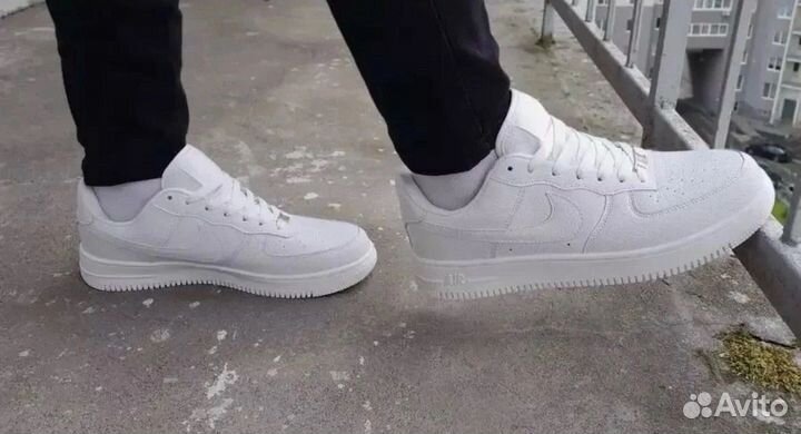 Кроссовки nike air force 1 белые мужские