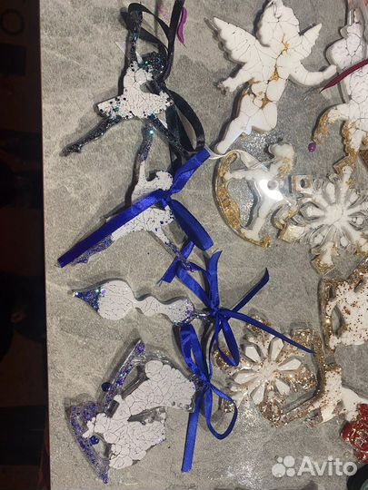 Елочные игрушки из эпоксидной смолы