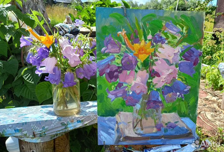 Картина маслом цветы