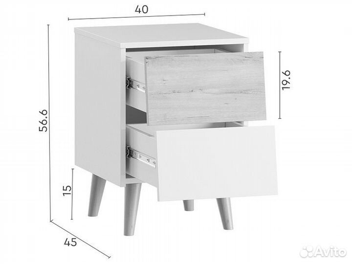 Тумба прикроватная Ришон White