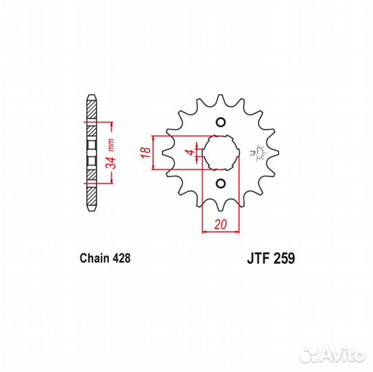 Передняя ведущая звезда JTF259.15 428