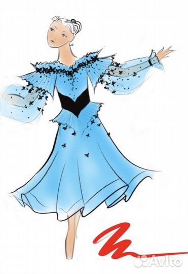 Платье для бальных танцев стандарт ю1