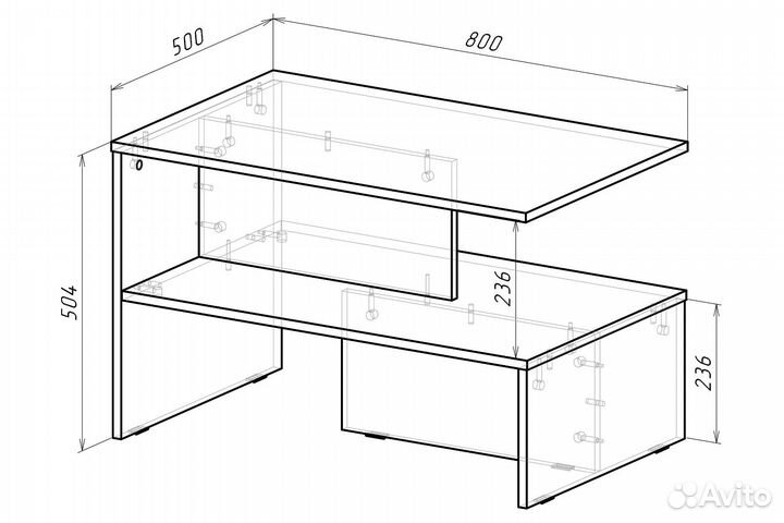 Стол журнальный Зигзаг