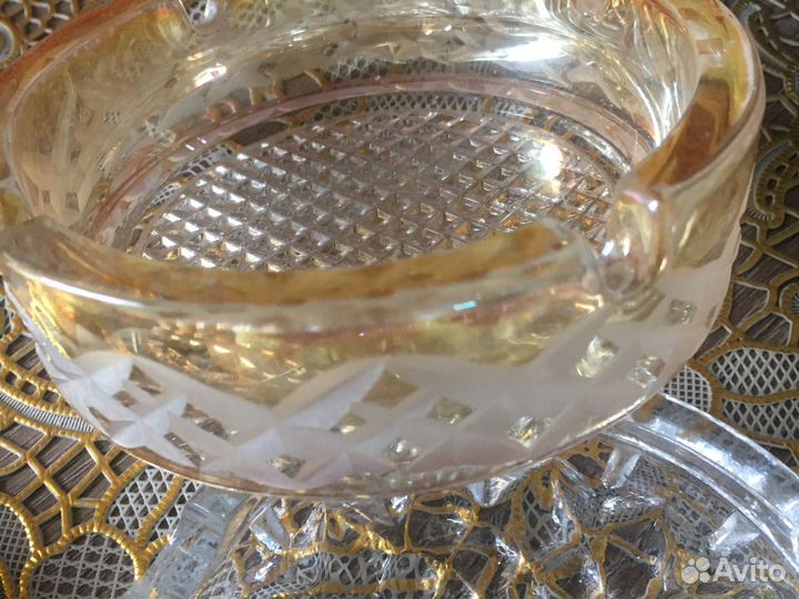 Пепельницы цветное стекло, хрусталь. Винтаж