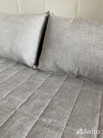 Покрывало 150х220 хлопок серо-бежевое новое