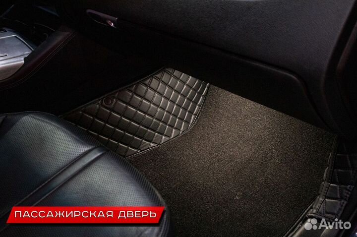 Автомобильные коврики 3д экокожа+съемный ворс