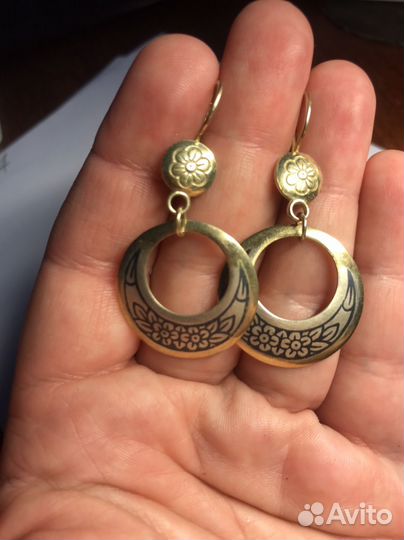 Серьги СССР серебро