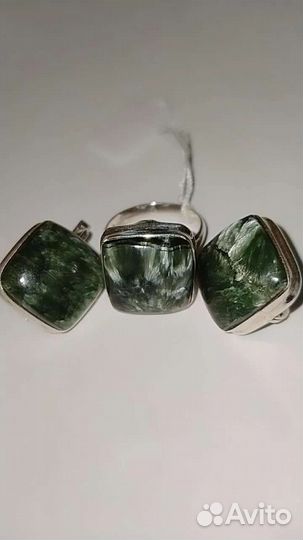 Серафинит, серебряный комплект
