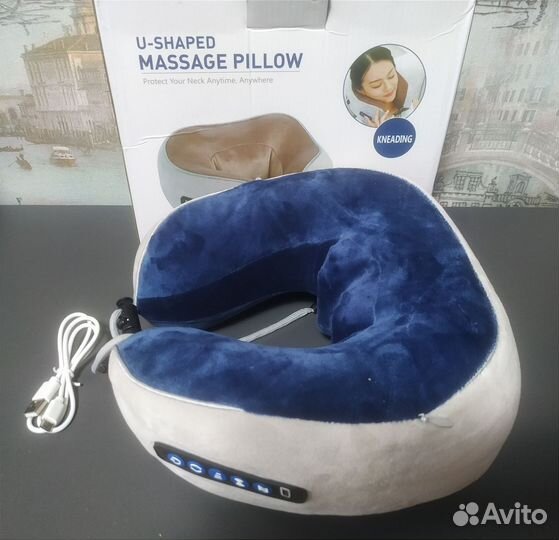 Массажёр для шеи 2мотора 4ролика +Вибро Lux