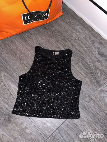 Топ в пайетках рубашка кофта