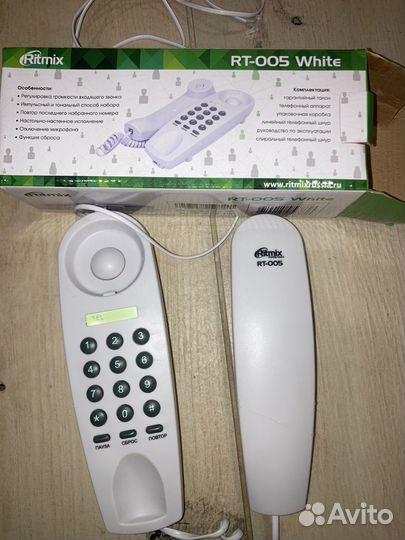Проводной телефонный аппарат Ritmix RT-005 white