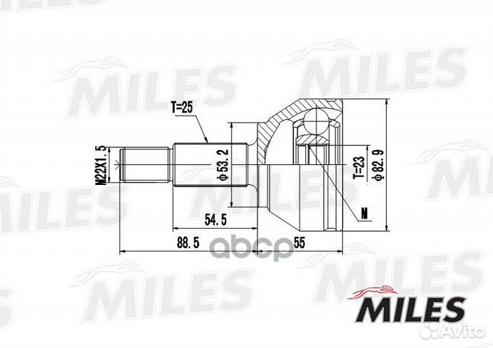 ШРУС ford focus 1.4-1.8 98-04 нар. ga20106 Miles