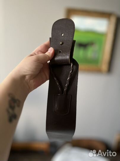 Ремень женский кожаный коричневый