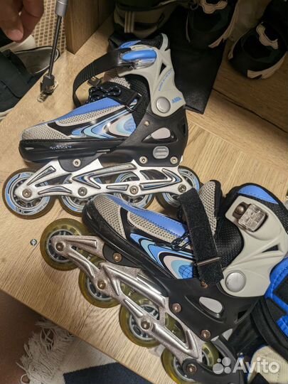 Ролики детские раздвижные р33-36+ защита+ коньки