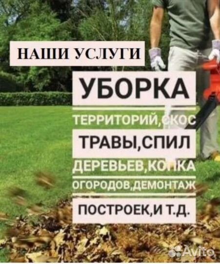 Покос травы, борщевика и уборка участка