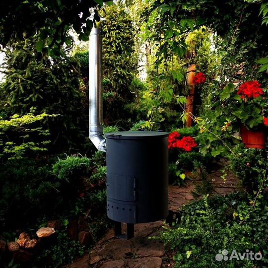 Печь для сжигания мусора Дымок-2 200 литров (3мм)