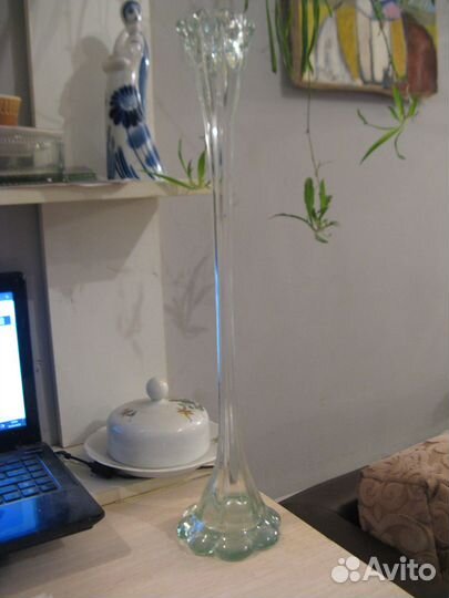 Ваза СССР авторское стекло 51см