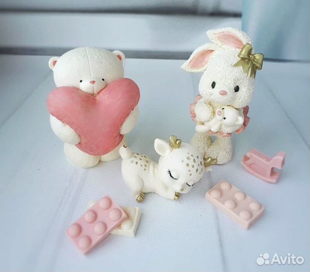 Силиконовые молды оленёнок, мишка, зайка