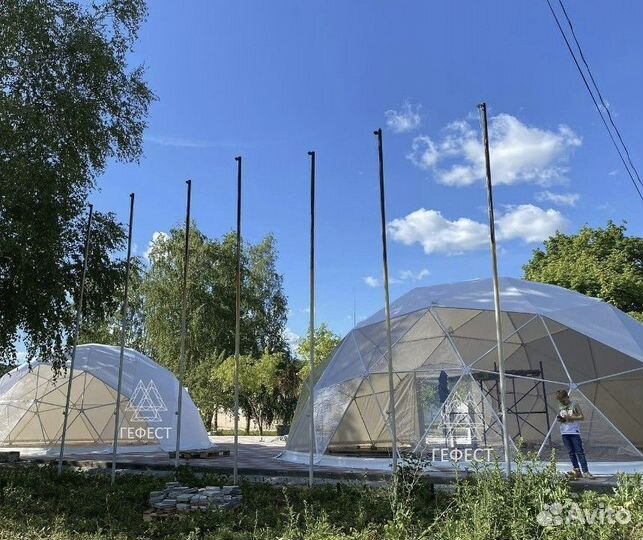 Шатер для кафе, геодезический купол
