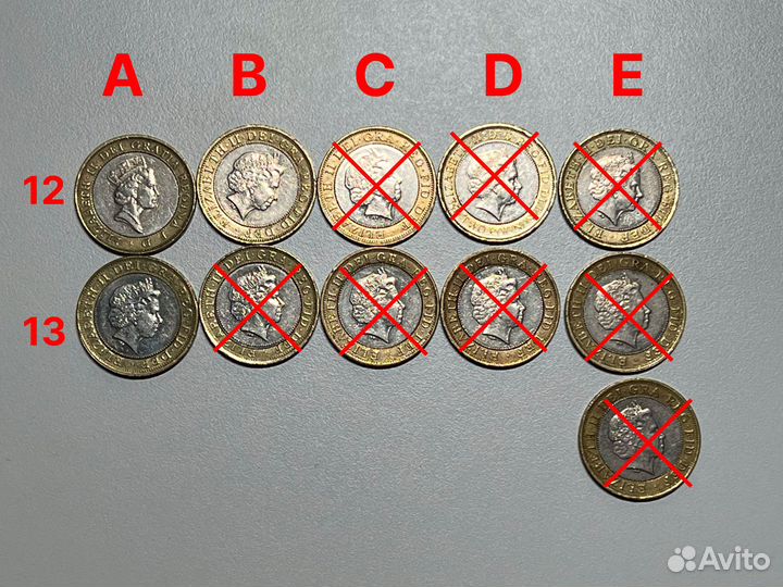 Монеты Великобритания 1 фунт и 2 фунта