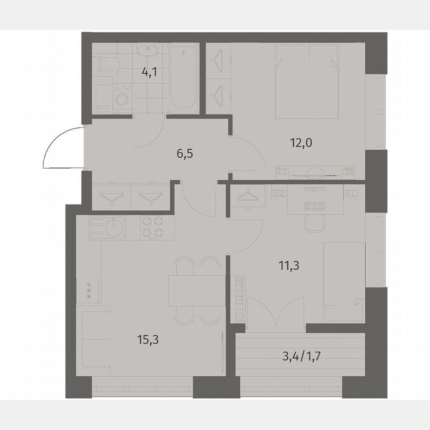 2-к. квартира, 50,9 м², 7/11 эт.