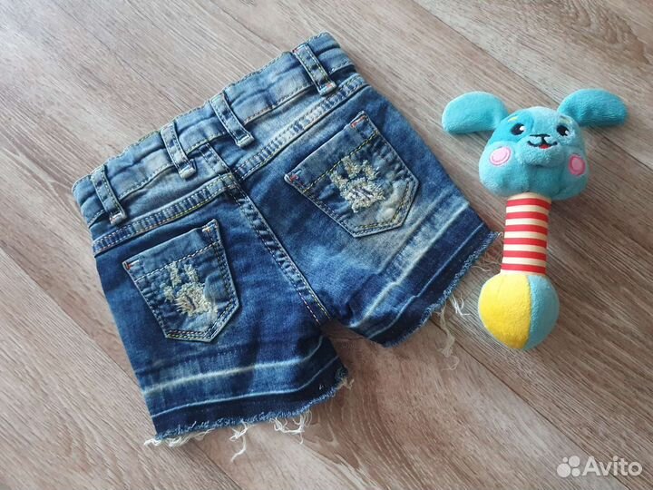 Джинсовые шорты для девочки 80 см