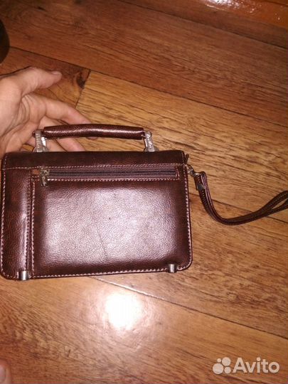 Барсетка коричневая мужская