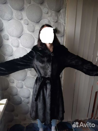 Шуба норковая с капюшоном 44 46