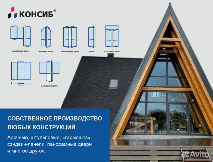 Алюминиевые двери новые, под заказ