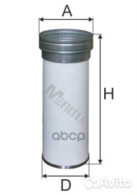 A579/1 фильтр воздушный вставка H443.5 D168 d1