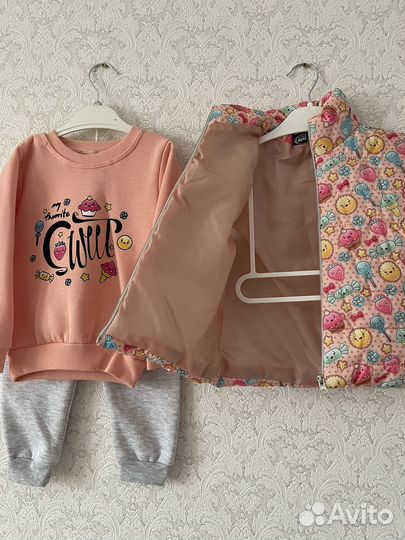 Костюм для девочки с жилеткой