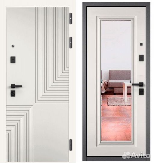 Дверь входная металлическая с зеркалом