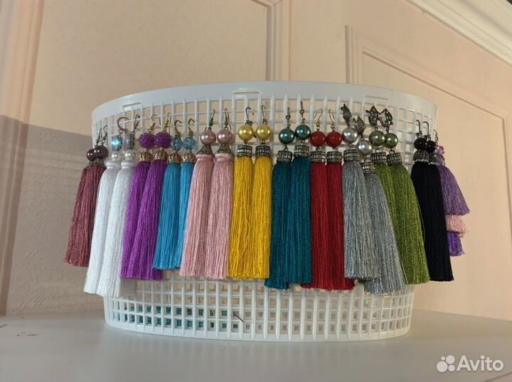 Серьги-кисти ручная работа