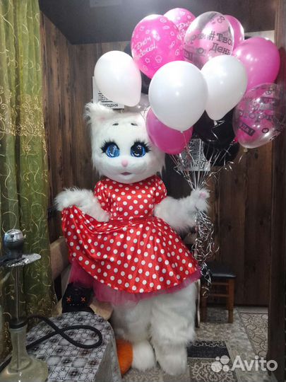 Ростовая кукла Кошечка,Медведь,Зайка, Поздравление