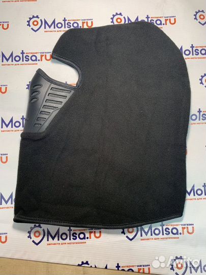 Подшлемник балаклава хлопковый чёрный с длинной ше