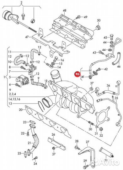 Трубка турбины масляная Passat B6 Octavia Yeti CC