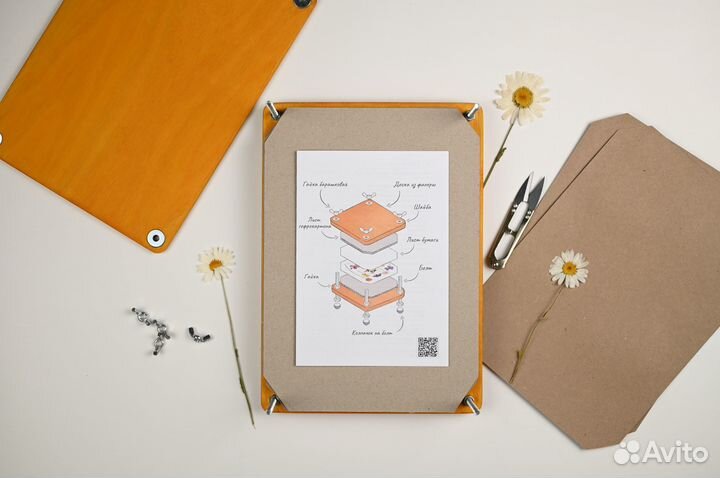 Гербарный пресс 22*31 см лиственница пивной картон