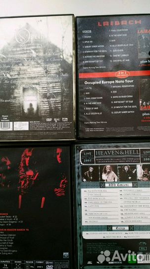 DVD концертов и клипов разных метал команд и не то