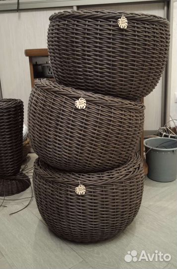 Кашпо горшок для цветов плетеный