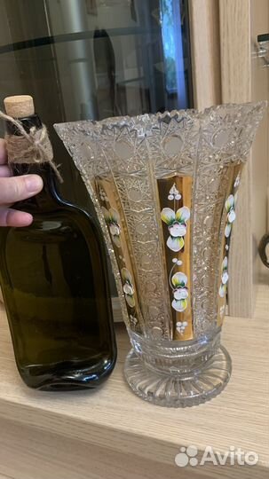 Хрустальная ваза богемия