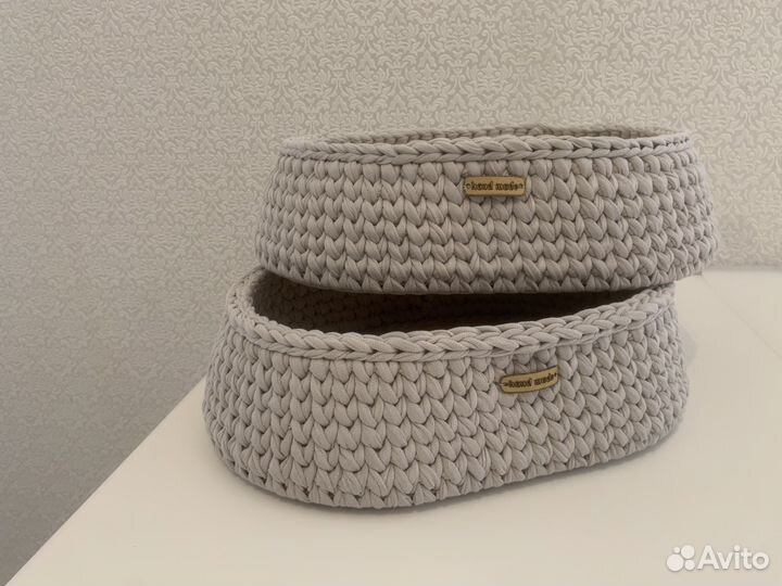 Корзинка из трикотажной пряжи