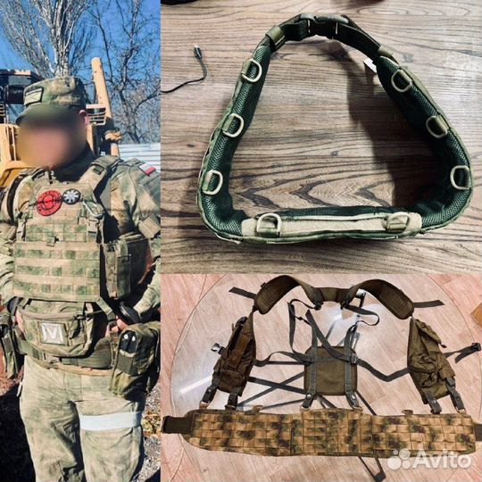 Боевой пояс Воин ссо A-tacs FG мох + плечи от рпс