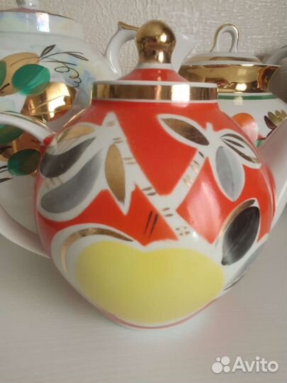 Чайник чашки фарфор СССР Дулево Вербилки