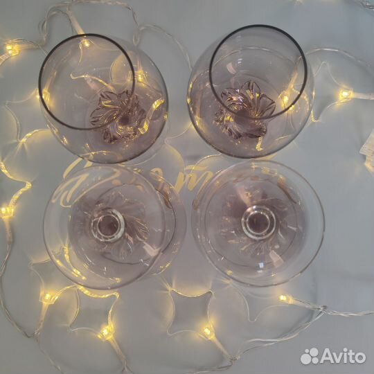 Бокалы рюмки СССР дымчатый хрусталь