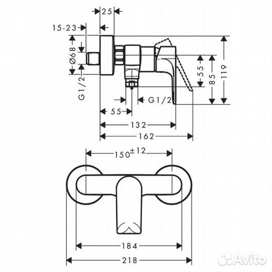 Hansgrohe Rebris E Смеситель/ душа 72650670