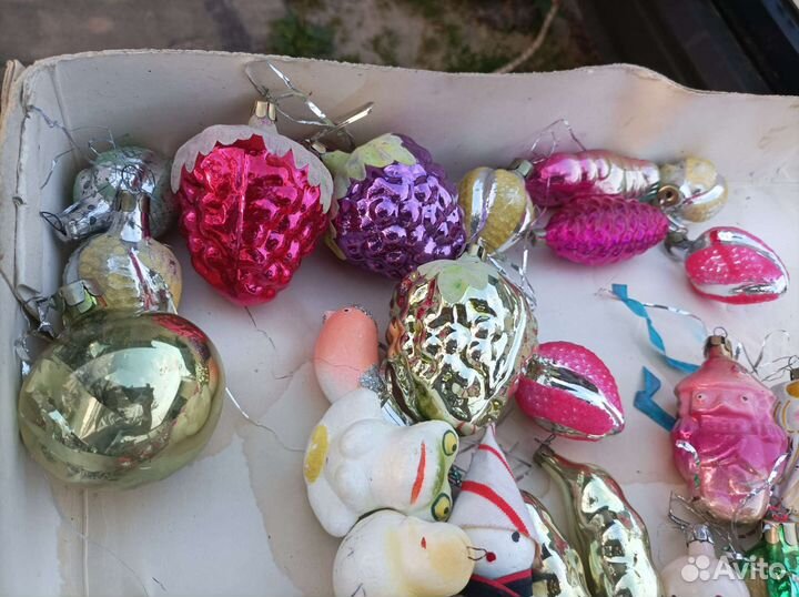 Стеклянные ëлочные игрушки СССР