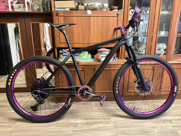 Кастомный мтб хардтейл 27,5 purple-black, новый
